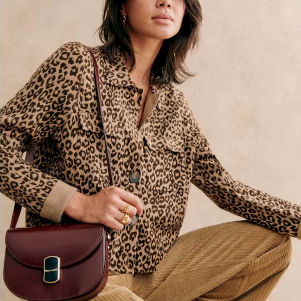 Sézane Betty Cardigan Leopard